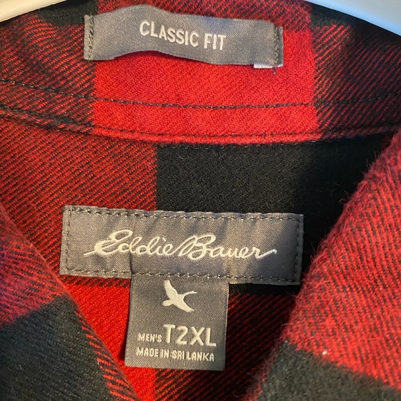 2XL Tall Eddie Bauer Red & Black Plaid Shirt. - Picture 5 of 8